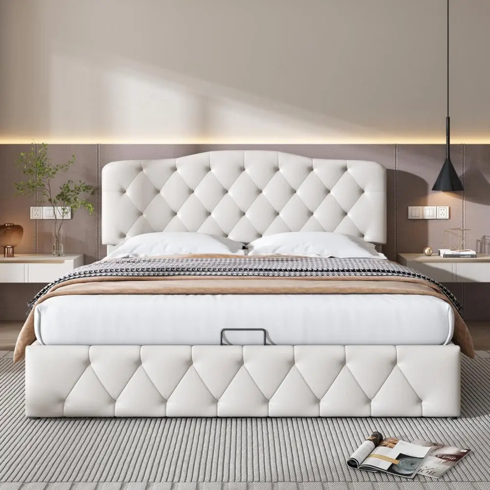 

Children's single bed artificial leather platform bed frame height adjustable easy assembly bed home furniture