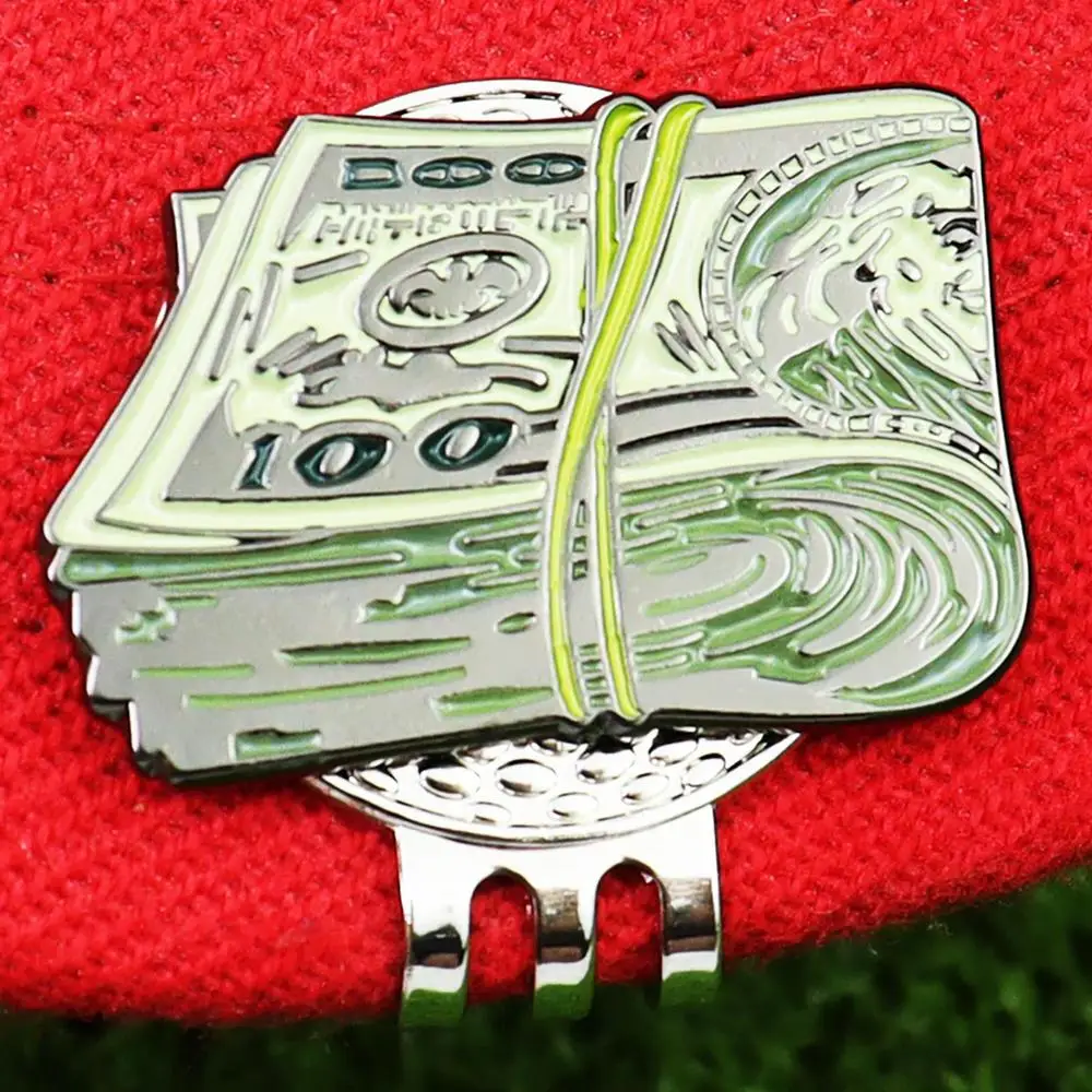 Description Picture 3 of itemGolf Ball Marker  Alloy Funny Dollar Bill  Magnet Golf Hat Clip   Removable Golf Supplies Accessories Golf Training Aids