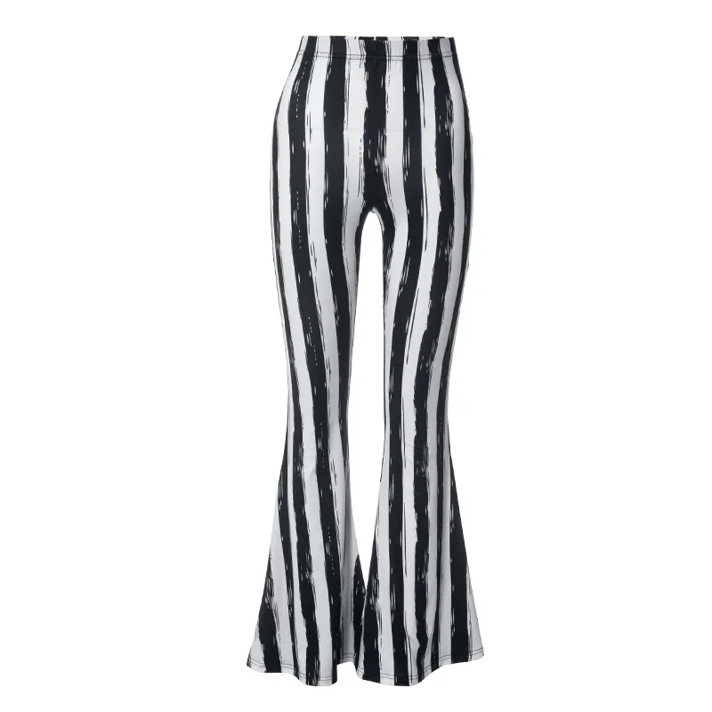 

Goth Dark Striped Mall Gothic Aesthetic Flare Pants Grunge Punk High Waist Slim Women Trouser Color Match Fashion Alt Streetwear