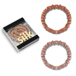 2PCS Set: Premium Natural Silk Hair Scrunchies - Solid Color Hair Accessories (4)