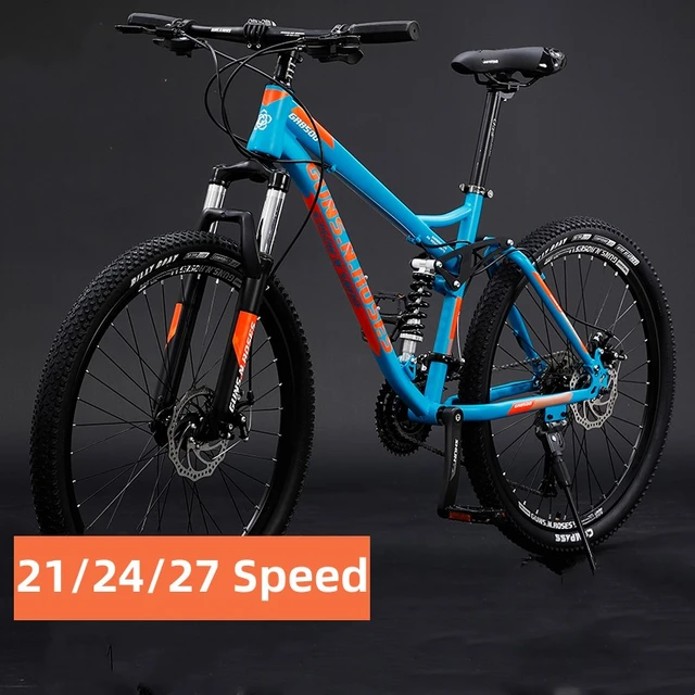 24/26 Inch Soft Tail Mountain Bike Dual Shock Absorbing Bike 21/24/27 Speed  Cross-country MTB Bicycle Mechanical Disc Brake _ - AliExpress Mobile