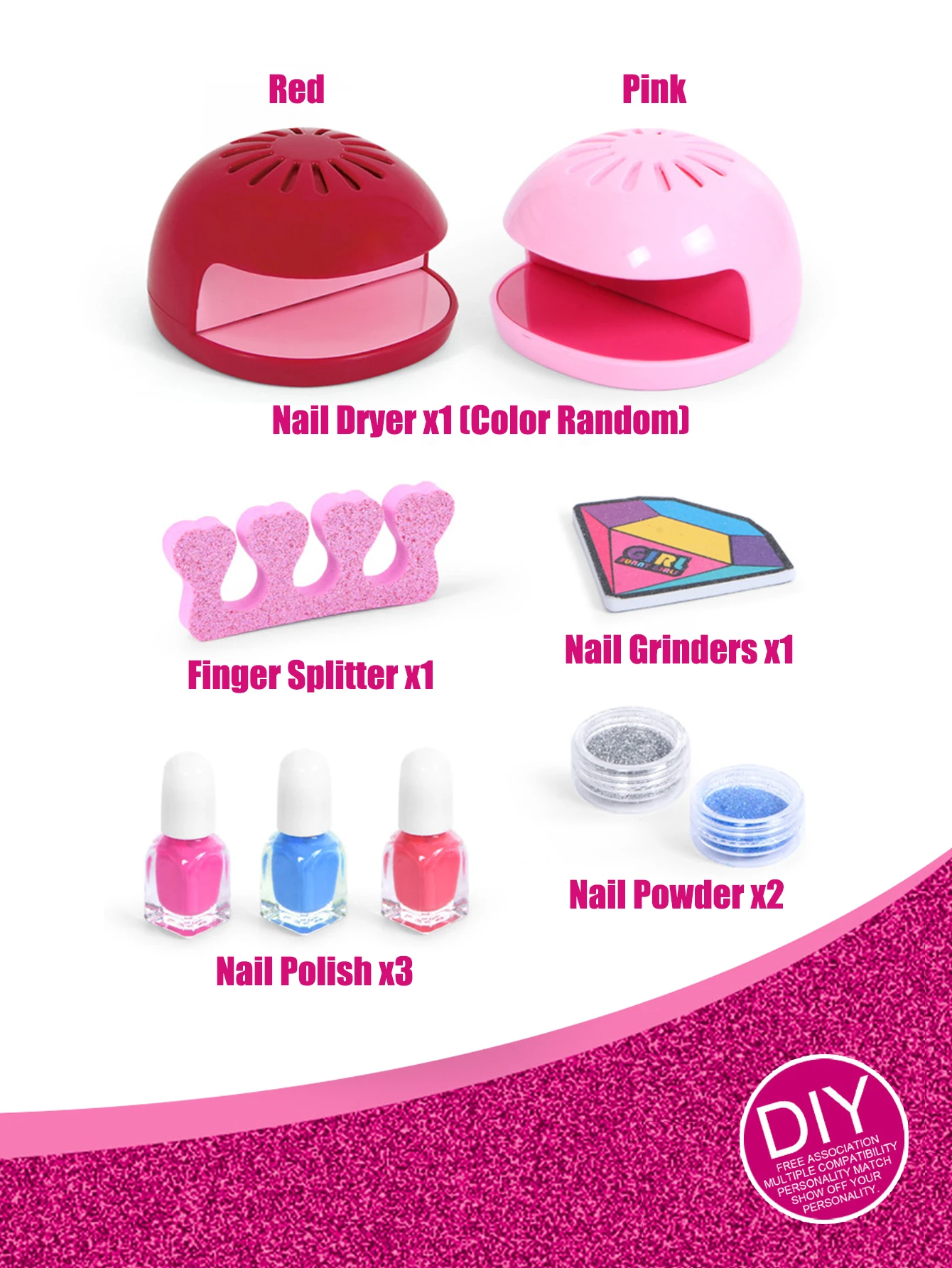 Makeup Toy Nail Art Toys 1 set DIY children's Nail Art Machine Beauty Birthday Halloween Christmas Thanksgiving Girl Gift
