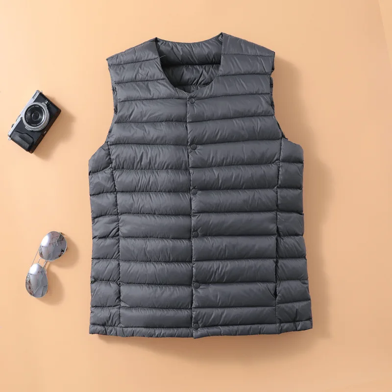 Men Down Vests Portable White Duck Down Vest Coat Ultra Light Sleeveless Jackets Autumn Winter Fashion Puffer Waistcoat