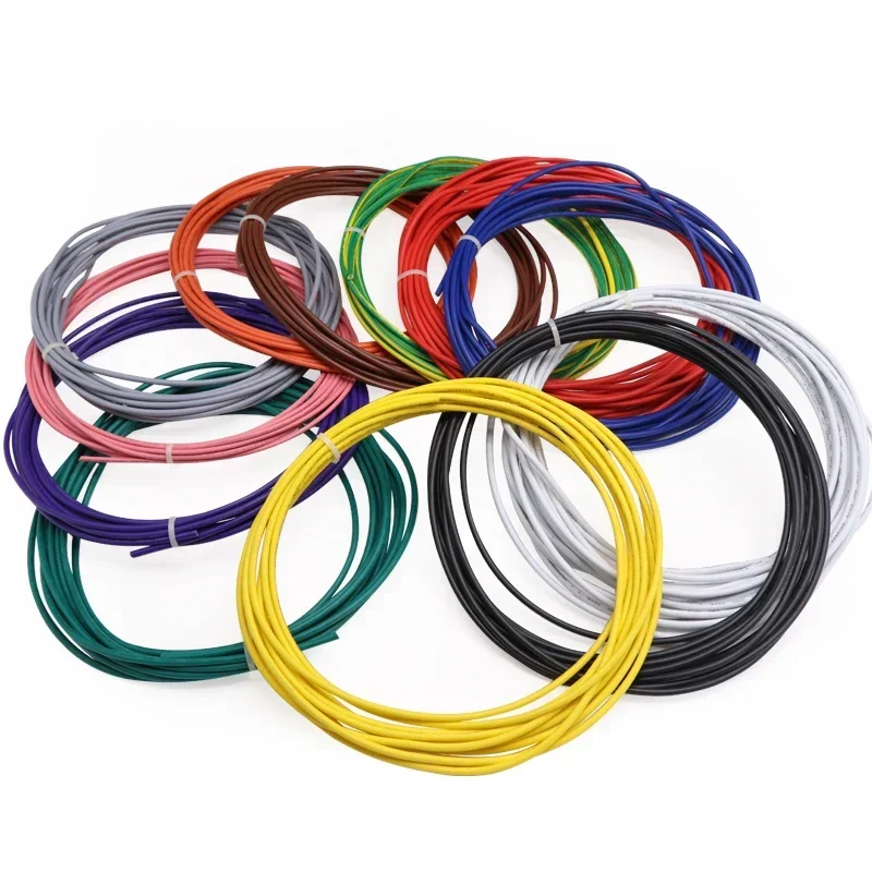 Fil électrique multibrins corde 1015, câble en cuivre étamé, éclairage de lampe en PVC, ligne de bricolage, 600V, 2 m, 5 m, 10m, 24 m, 22 m, 20 m, 18 m, 16 m, 14 m, 12 m, 10m, 8 AWG