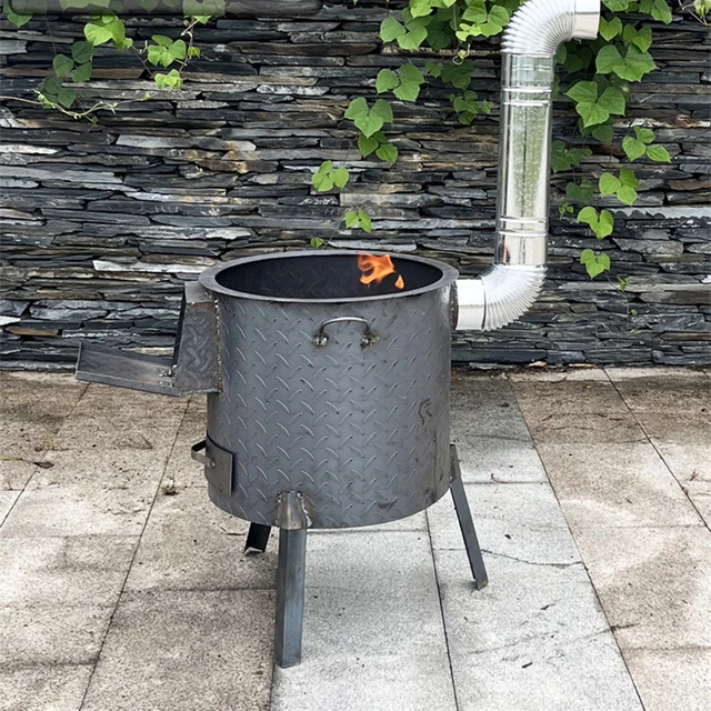 Északi Öntöttvas Chimeneák Kültéri Fűtés Háztartási Tűz Kemence Kreatív Téli Máglya Kemping Kályha