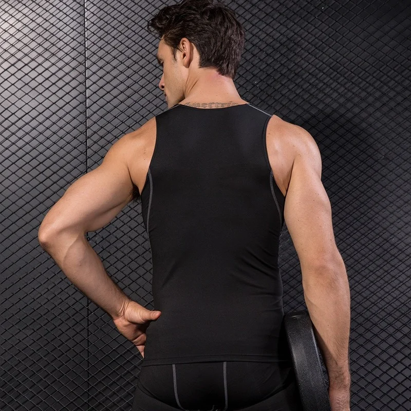 Men Gym Tank Top Bodybuilding Running Tights Vest Quick-dry Fitness Tank Tops Jogging Suit  Men Summer Sleeveless Sports Clothes