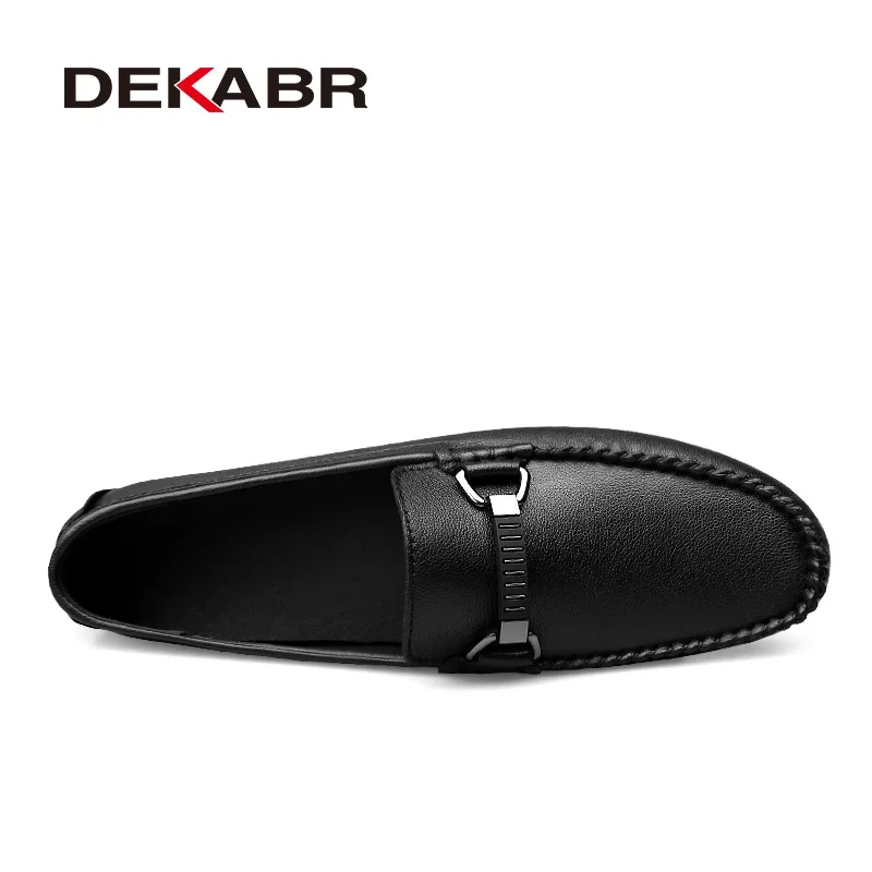 DEKABR Summer Loafers Men Luxury Brand Moccasins Shoes Men Leather Loafers Shoes Slip on Non-Slip Working Office Loafers for Men 2