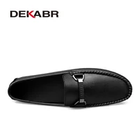 DEKABR Summer Loafers Men Luxury Brand Moccasins Shoes Men Leather Loafers Shoes Slip on Non-Slip Working Office Loafers for Men 2