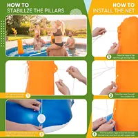 ความบันเทิงทางน้ําสําหรับผู้ใหญ่ขาตั้งวอลเลย์บอลพอง-ขาตั้งบาสเกตบอลพอง-เหมาะสําหรับฤดูร้อนสระว่ายน้ํา Water Event Party 4