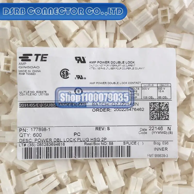 

500pcs/lot new and original 177898-1 2P 3.96MM