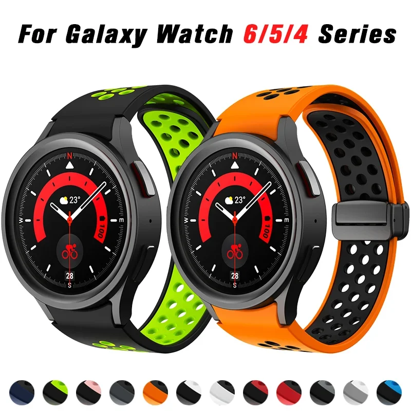 

Silicone Strap for Samsung Galaxy Watch 6 Classic 43mm 47mm 5Pro 45mm Magnetic Buckle Band For Galaxy Watch 6 5 4 40mm 44mm