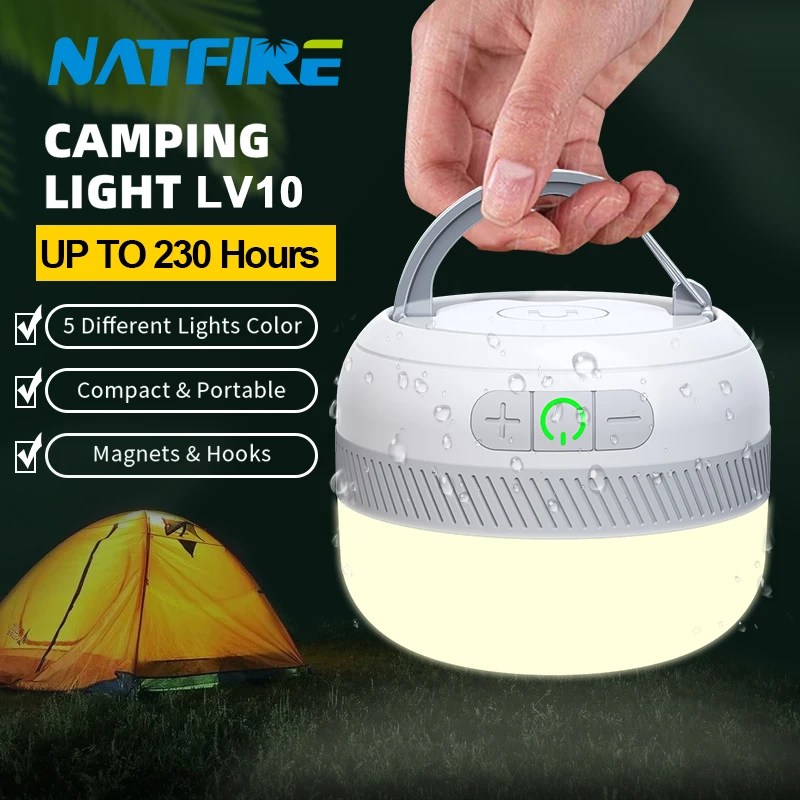 LV10 Rechargeable Camping Lantern 230 Hour Camping Flashlight with