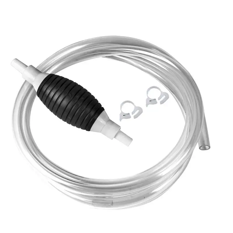 

Liquid Transfer Pump Manual Siphon Pump For Water Oil Fluid Transmission Fluid With 2 Hose Clips And 2 Durable PVC Siphon Hoses