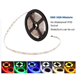 5m 300 LEDs 12V SMD 3528 IP20 IP65 LED Strip Light Tape Ribbon RGB Single Color for home decor