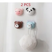Cartoon Pig Hook Self Adhesive Dormitory Bedroom Door Hangers Hooks Key Umbrella Towel Cap Coat Rack Wall Animal Decoration Rack 1