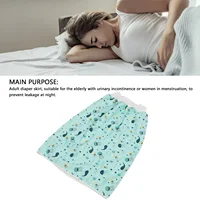Wearable Incontinence Mat Adult Diaper Skirt Wearable Incontinence Mat Washable Cotton Cloth Reusable Diaper Bed Pad 1