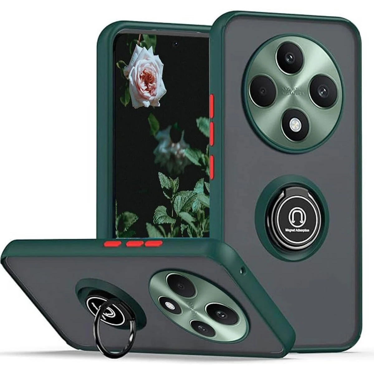 Kickstand Armor Matte Case with Ring Magnetic Holder and Stand - Shockproof Coque s