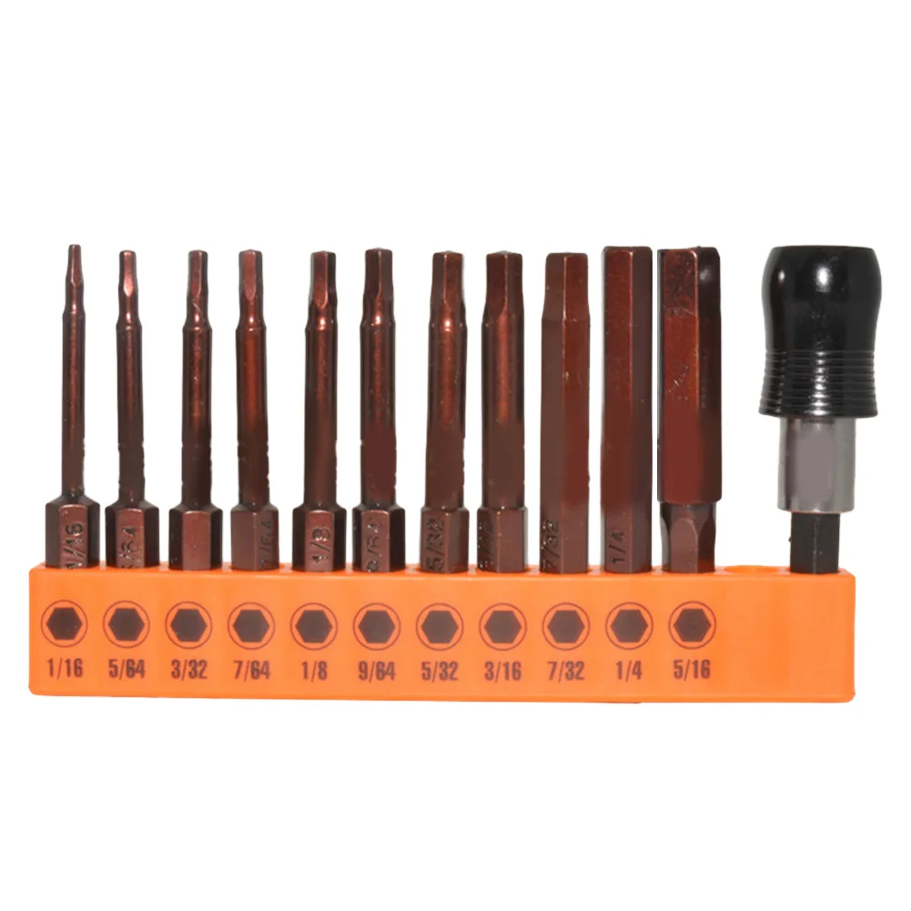 

12Pcs/Set Precise Hex Head Wrench Drill Bits 1/4" Hex Shank Screwdriver Bit & Extension Rod For Assembling/Repairing Furniture