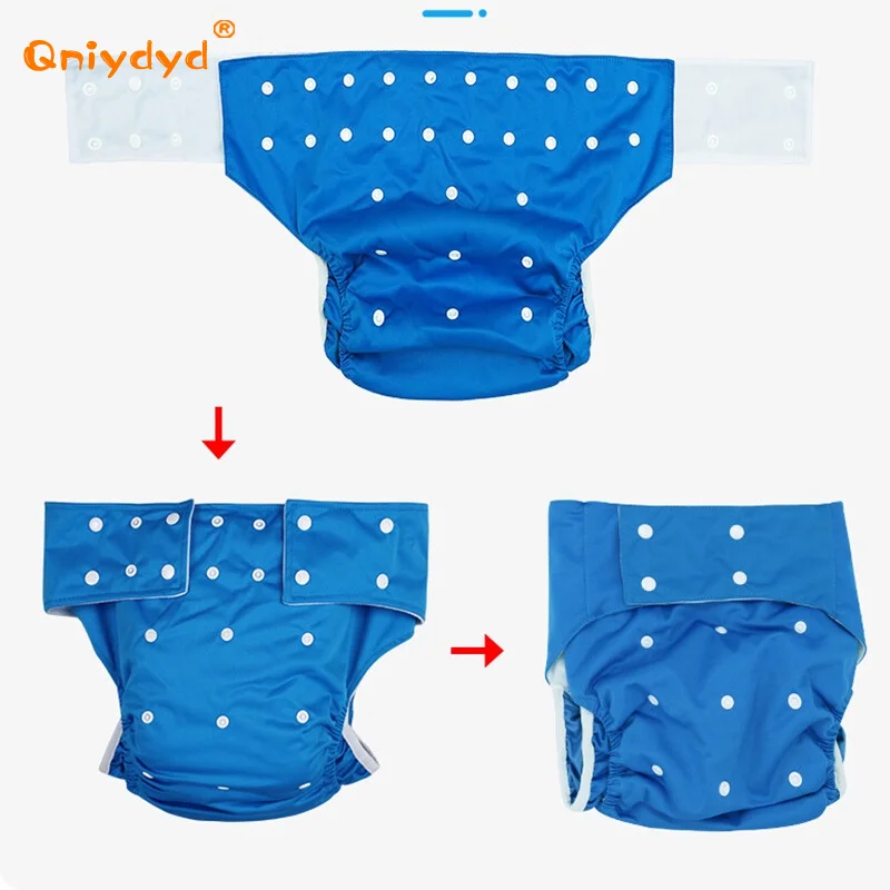 Adult Diaper Incontinence Pants Waterproof Washable Reusable Adult Cloth Diaper Adjustable Pocket For Bed Incontinence