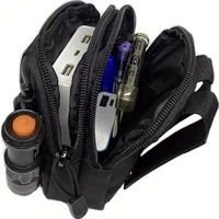 Sac de taille tactique unisexe, 1 pièce, sac de ceinture multifonctionnel robuste avec sangle réglable, fermeture à glissière sécurisée, léger 5