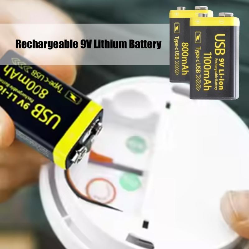 XXUC New 9V 1100mah Fast Rechargeable Battery TypeC Battery For 9V multimeter Toy