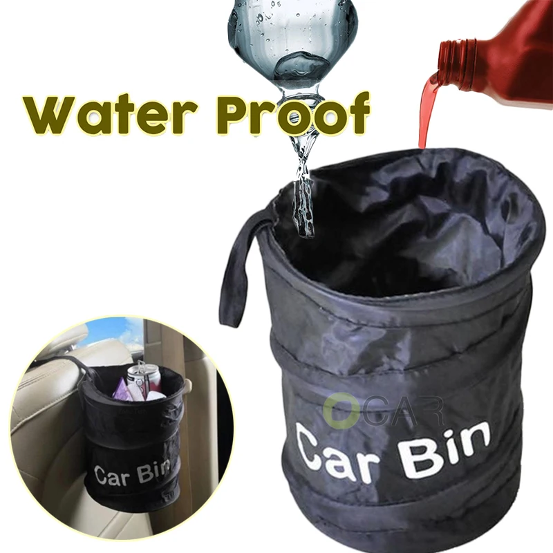 Foldable Car Trash Pack Bag Waterproof Litter Can Car Interior Garbage Storage Organizer Umbrella Container Auto Accessories