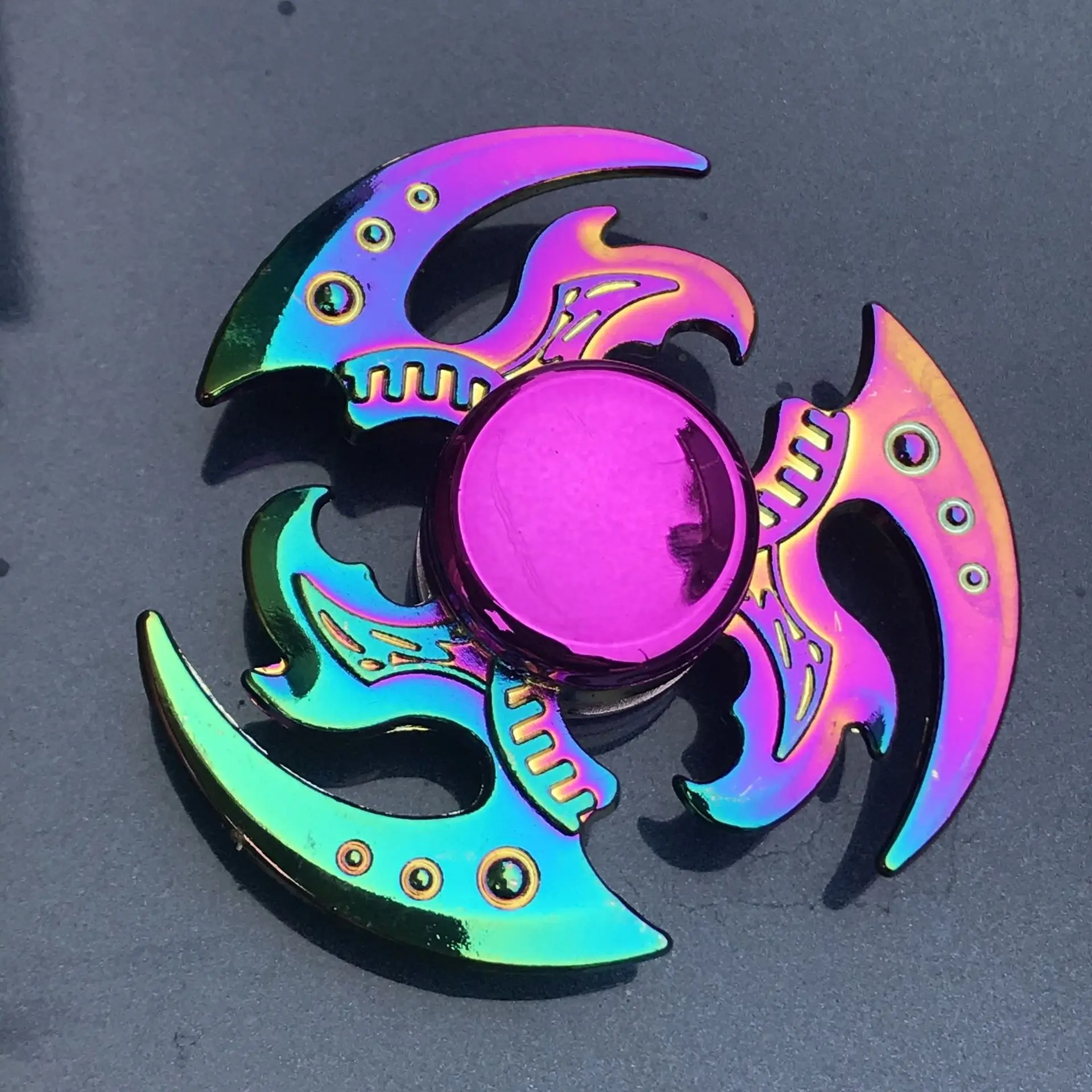 Colorful Fidget Decompression Toy Spinner Finger Spinner Metal Rainbow Color Alloy Metal Anti-Anxiety Toy For Kids Adult 2