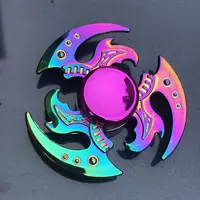 Colorful Fidget Decompression Toy Spinner Finger Spinner Metal Rainbow Color Alloy Metal Anti-Anxiety Toy For Kids Adult 2