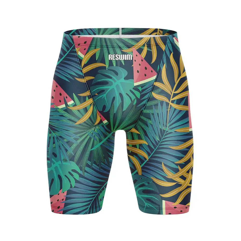 Men's Swim Jammers Swimsuit Short Endurance Athletic Training Tights Shorts Beach UV Swimwear Swimming Trunks Gym Surfing Pants