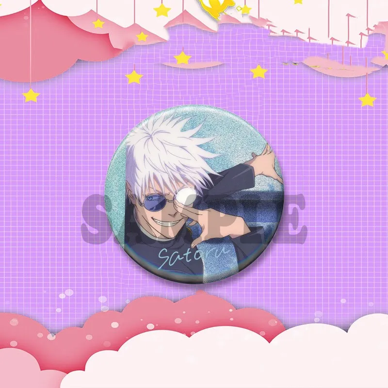 Cartoon Animation Collection Runde Brosche Niedliche Anime Figur Gojo Satoru Abzeichen Schmuck Pins Geschenke für Freunde Tasche Hut Shirt Dekor – Detail 11