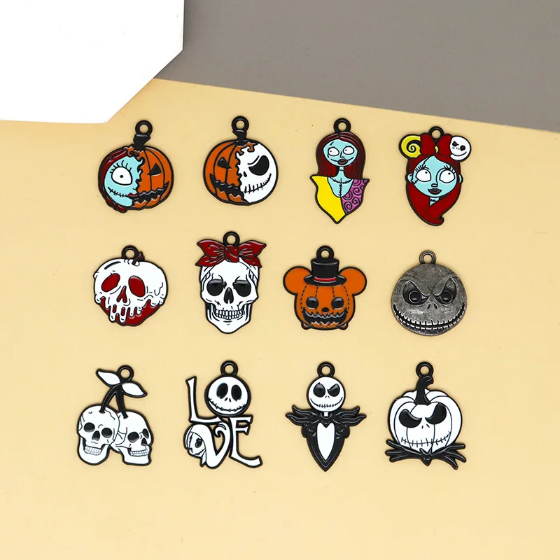 

10pcs Enamel Cartoon Haunted Halloween Ghost Charms DIY Jewelry Making Fashion Earring Necklace Bracelet Pendants Accessorie