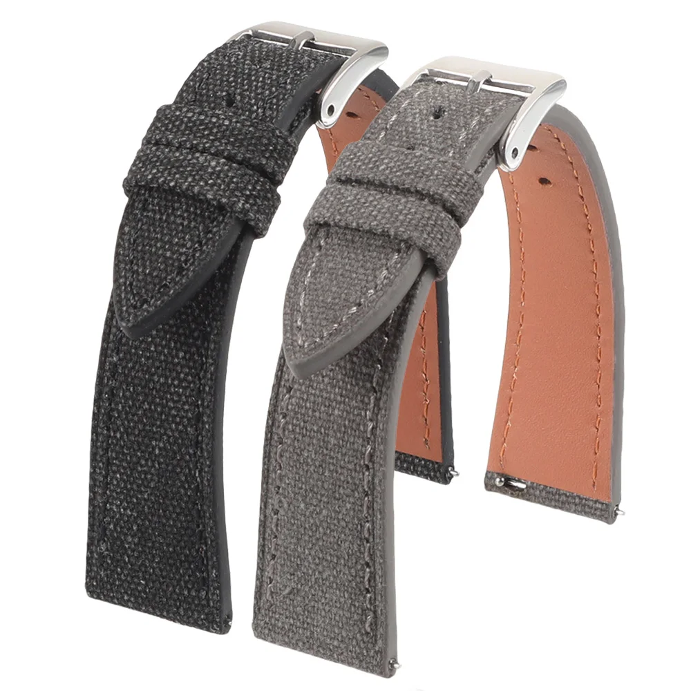 Handcrafted Quick Release Tapered Canvas Sailcloth Watch Strap (18mm, 20mm, 22mm)
