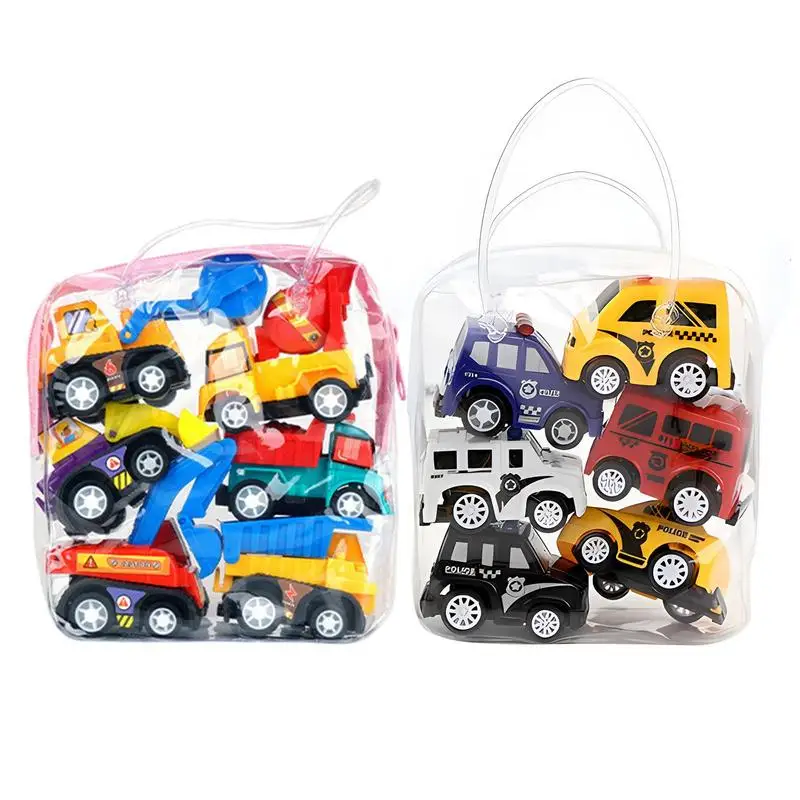 

6pcs/Set Mini Pull Back Car Model Toys Engineering Vehicle Fire Truck Kids Inertia Cars Diecasts Toy for Children Christmas gift