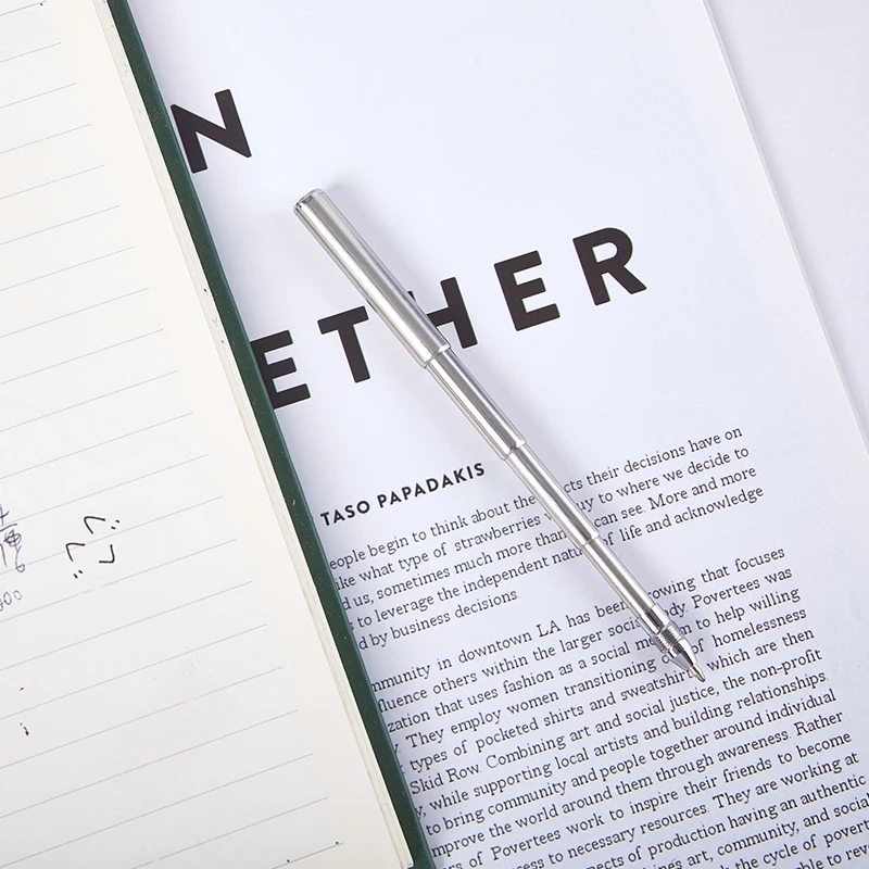 【rrkxa】휴대용 텔레스코핑 도구 펜 키링 창의적인 스테인리스 스틸 키체인 인체공학적 볼펜 학교 사무용품