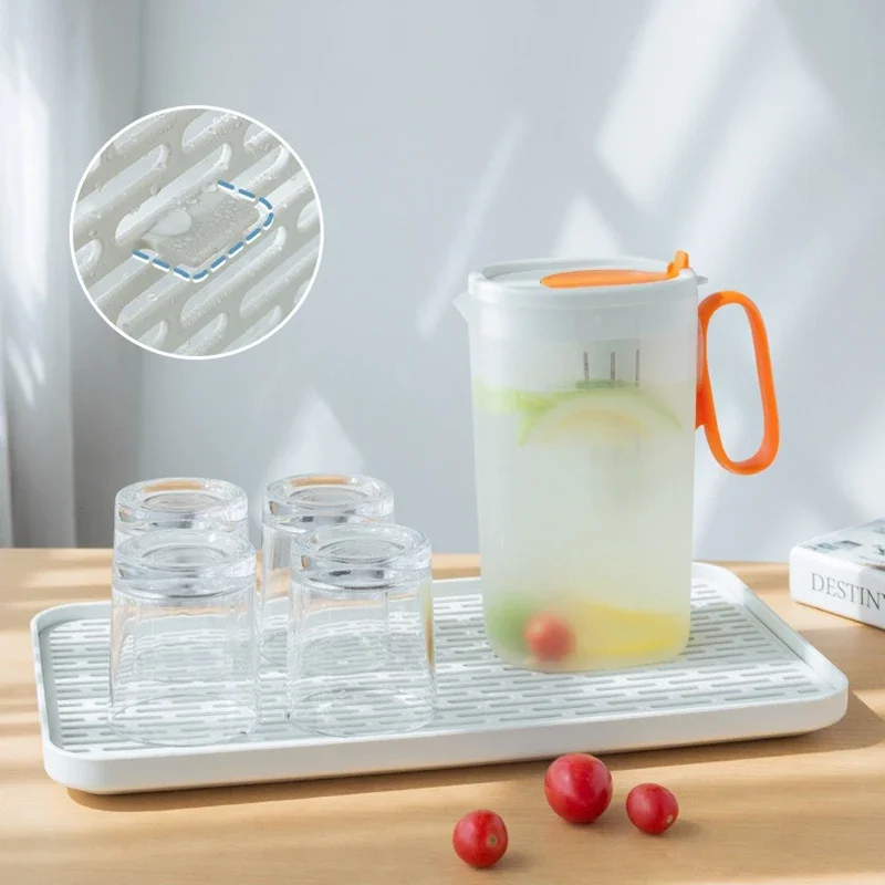 Double-layer Plastic Drain Tray Parlor Multi-purpose Tea Coffee Cup Fruit Tray Rectangle Kitchen Tableware Storage Drain Rack 2