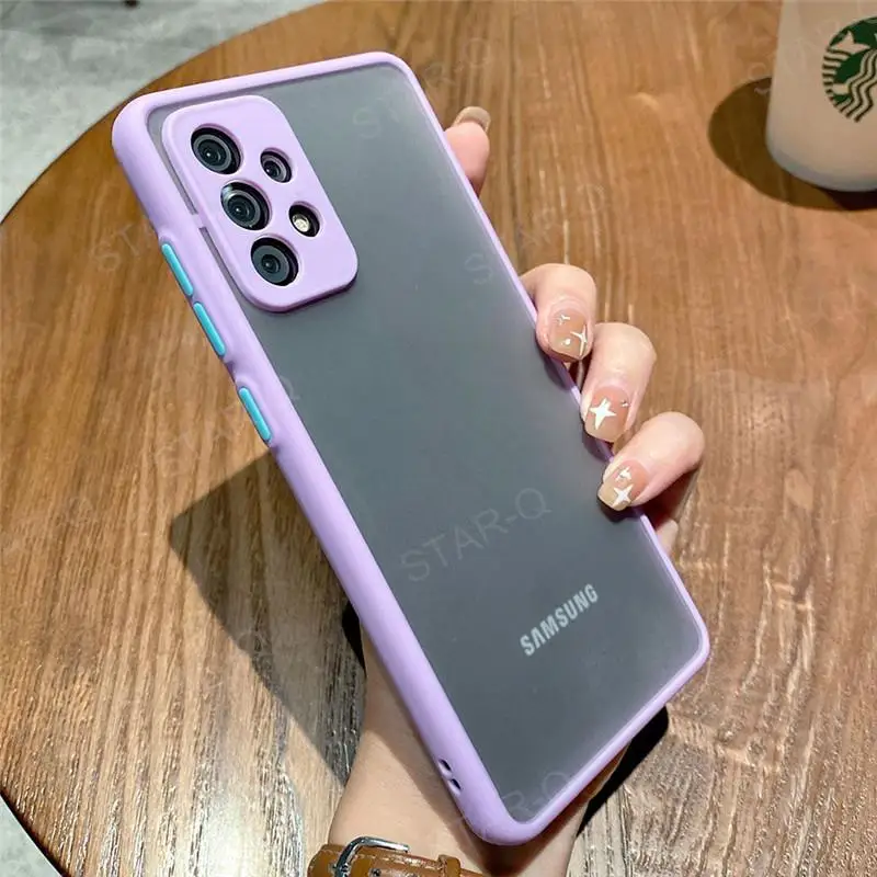 Matte Transparent Case For Samsung Galaxy A53 A33 A13 A73 A23 A52S A32 A72 5g 4g 2022 Silicone Frame Hard Cover A 53 73 33 23 13