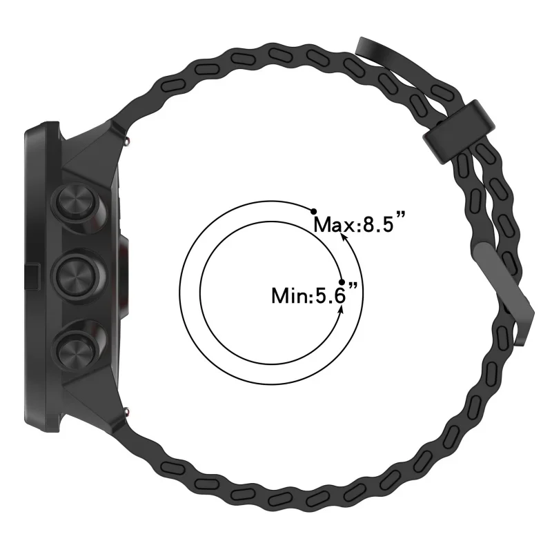 22mm Sport Silicone Replacement Watch Band Bracelet