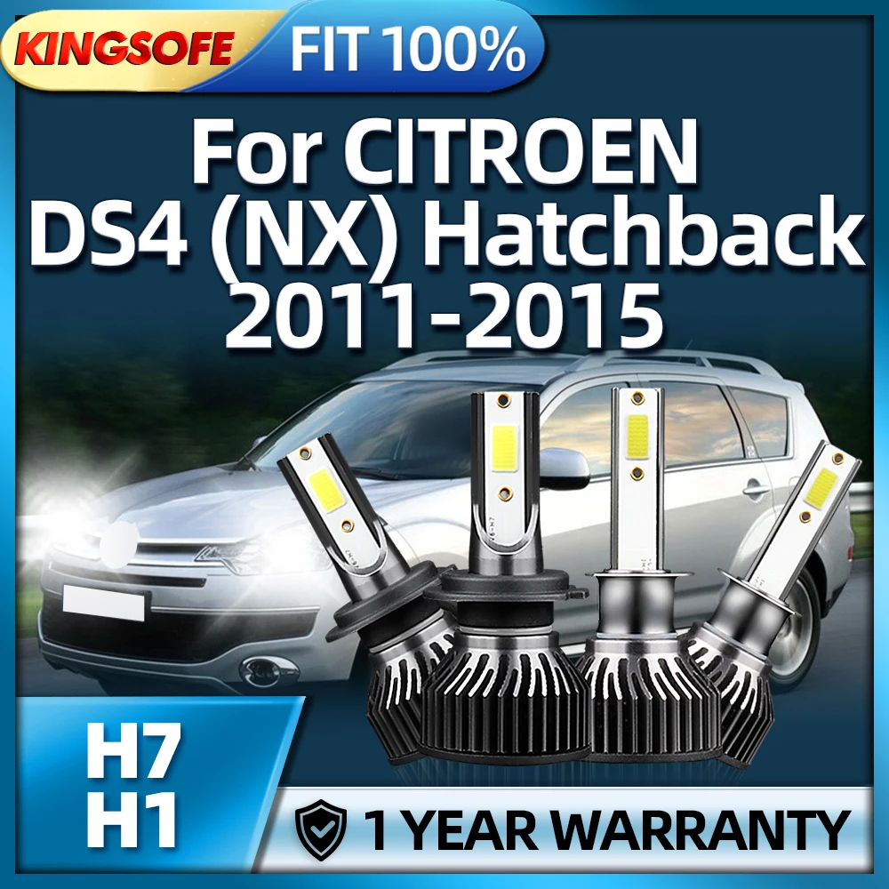 

4Pcs 38000LM H7 Led Car Headlight H1 6000K Light Kit For CITROEN DS4 NX Hatchback 2011 2012 2013 2014 2015