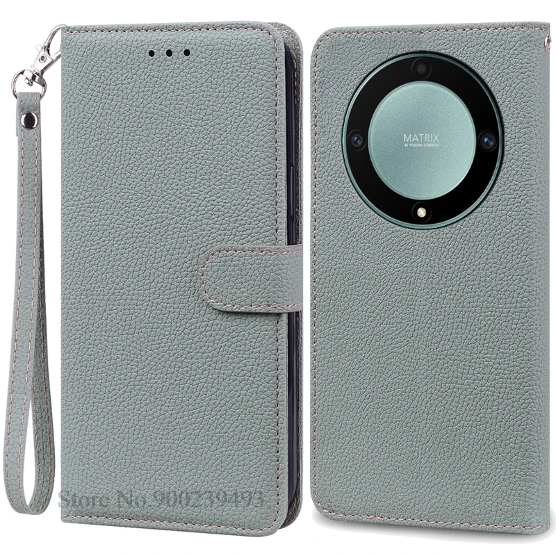 Luxury Leather Flip Wallet Cover for Honor X9A 5G - Premium Silicone Protection