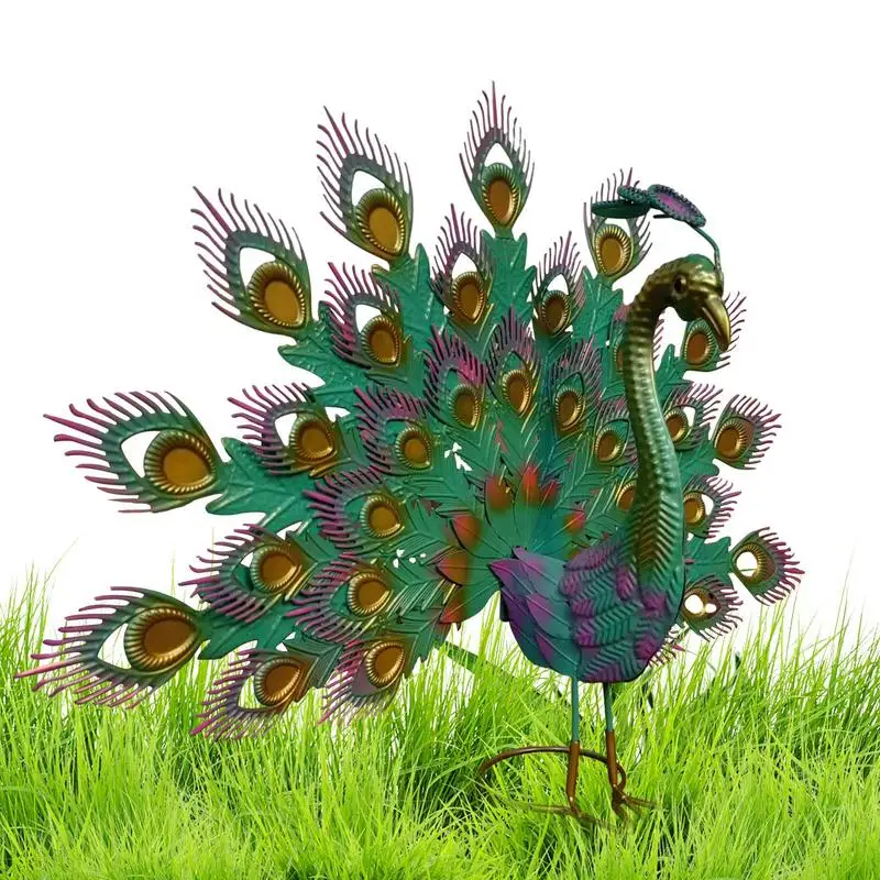 

Metal Birds Yard Decor Metal Peacocks Yard Art Decorative Animal Art Sculptures For Patio Garden Yard Lawn Indoor Decor
