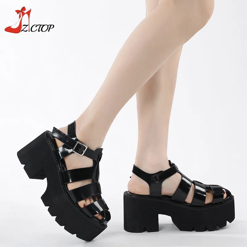 Summer Sandals Women 2025 Closed Toe Platform Roman Sandals