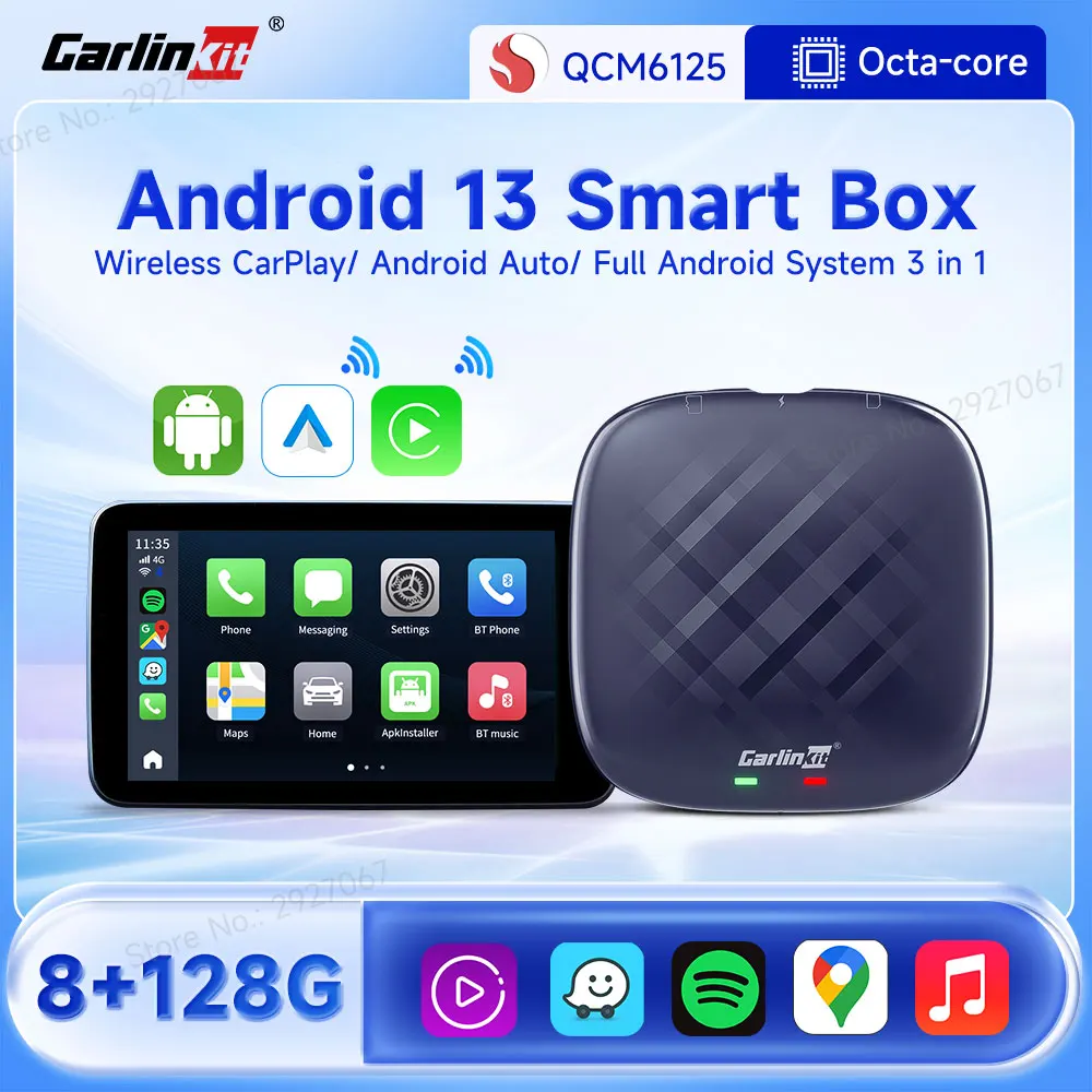 

CarlinKit CarPlay Ai Android 13 TV Box QCM6125 Octa-core Wireless CarPlay Android Auto Smart Car Multimedia Video Box 4GLTE FOTA