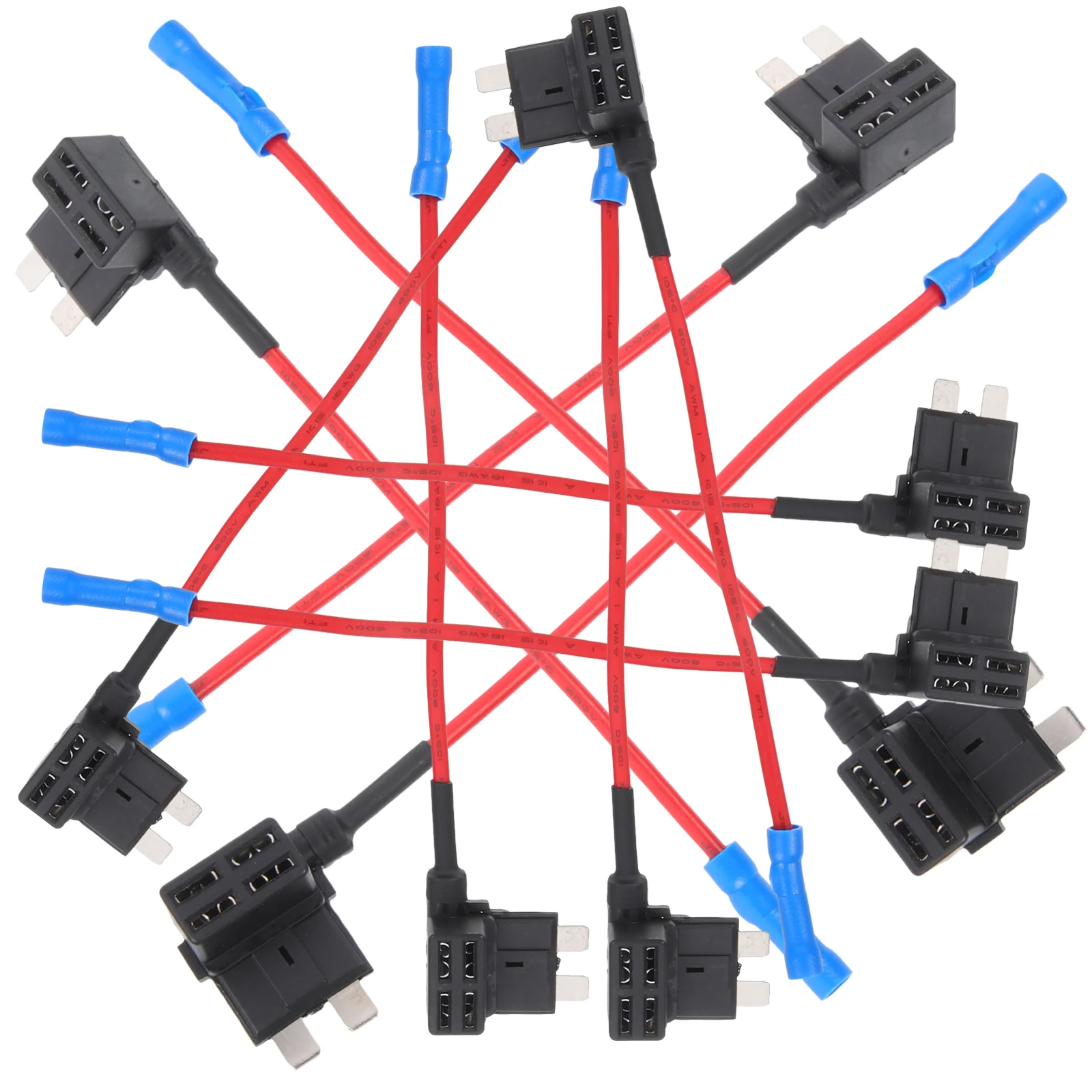 10 Pcs Electric Take-off Point Line The Switch Fuse Holders Tap Adapter Car Circuit Kit Hard Wire Kit For Dash Cam