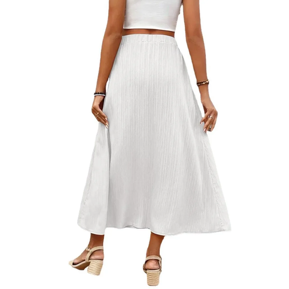 Women's S-2XL size Cotton and linen skirt Amazon cross-border