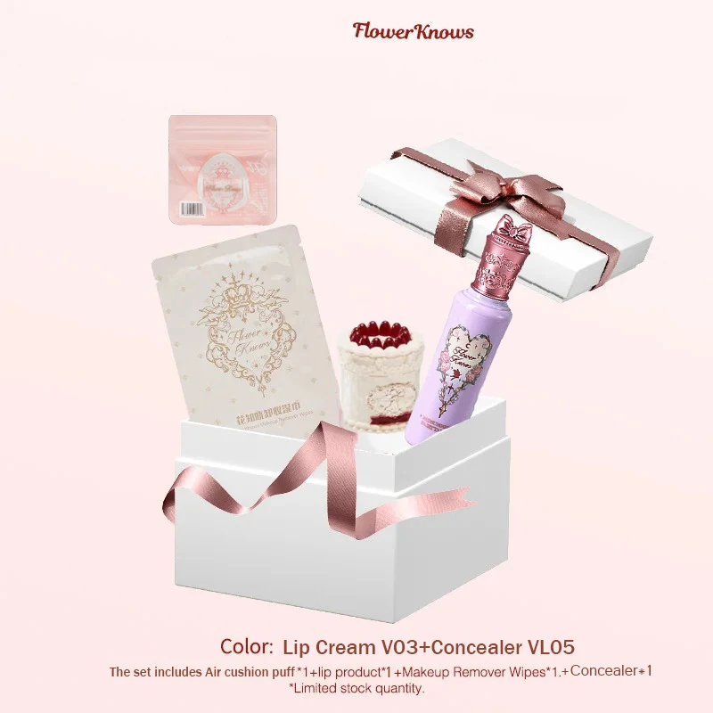 Flower Knows Makeup Kit Lipstick Set Make Up Blush Vitamin Lipgloss Remover Wipes Lip Gloss Maquillaje Profesional