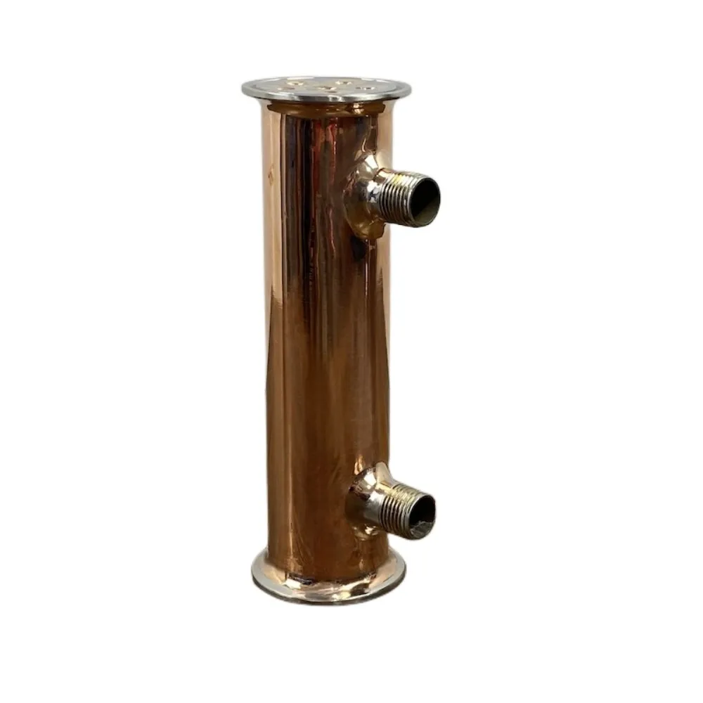 

Clamp 2" (51mm) OD64mm Copper Condenser, Dephlegmator, Reflux, Distiller Condenser. 200mm, 6 pipes . Copper 99,99%