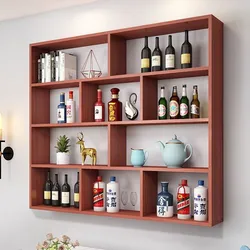 Minimalist Modern Dining Room Hanging Storage Shelves Bar Wine Cabinet Wall-mounted Wine Rack Livingroom Furniture Garden Decor