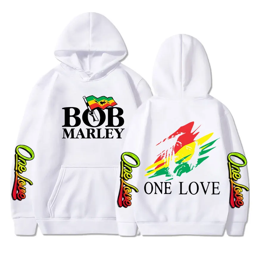 Rapper Bob Marley Hoodies Legend Reggae One Love Hooded Sweatshirts Men Women Fashion Long Sleeve Oversized Pullovers Streetwear 2