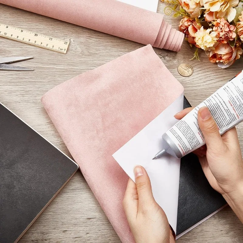 1pc Book Cloth for Book Binding 59 x 16.9in Pink Suede Fabric Surface Paper Backed A3-A8 Bookcover Books Album Scrapbooking book covers