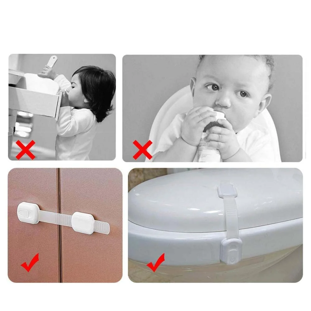 3Pcs Child Lock Protection For Locking Cabinet Cupboard Drawers Refrigerator Oven Toilet Trash Can Doors Children's Safety Kids child safety lock